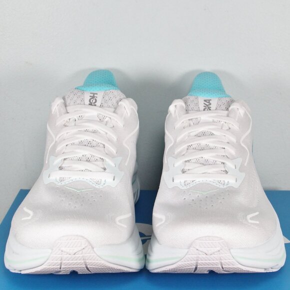 Hoka One One Clifton 10 Wide Running Shoes Womens 7 D 8 D White Blue - Picture 4 of 6